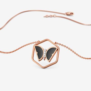 Smoky Butterfly Diamond Pendant