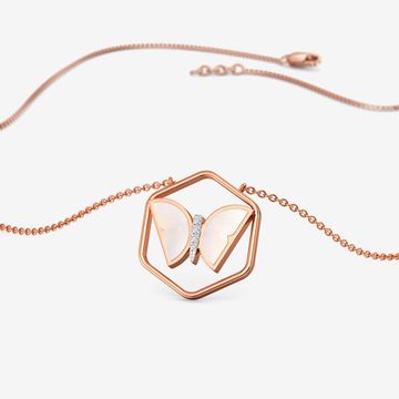 Frosted Butterfly Diamond Pendant