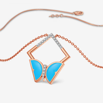 Cerulean Winged Diamond Pendant
