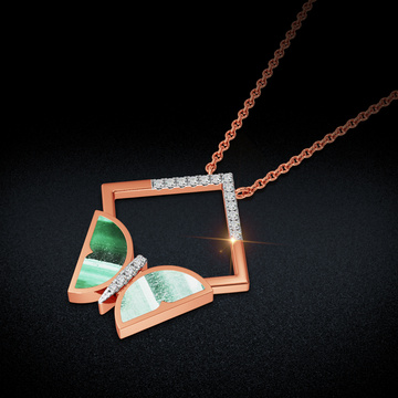 Lush Square Wings Diamond Pendant