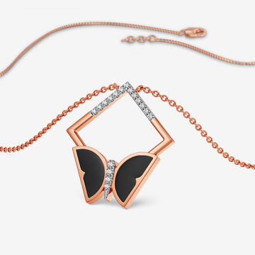 Black Winged Diamond Pendant