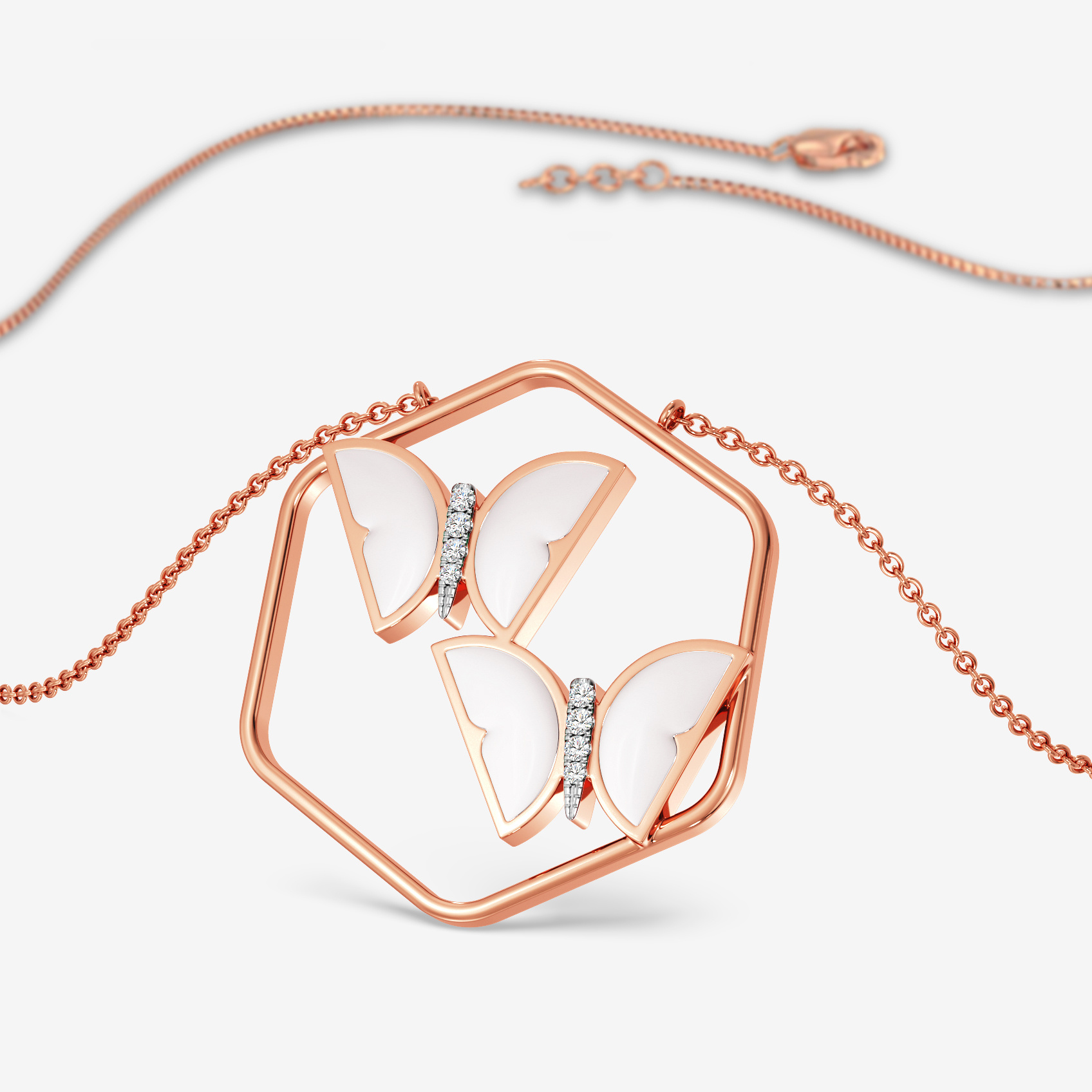 Honeycomb Duo Diamond Pendant