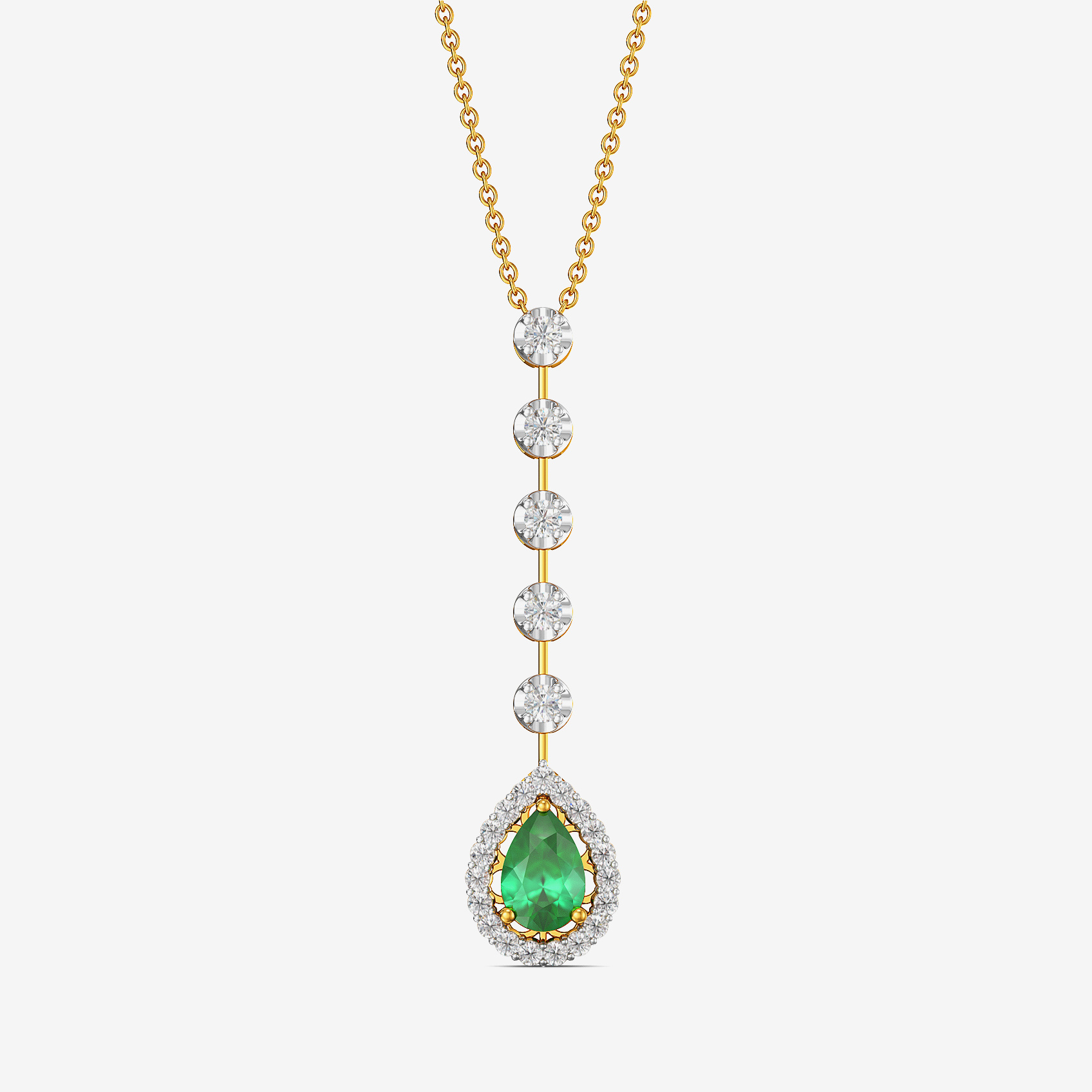 Dewlit Emerald Diamond Pendant