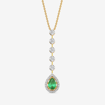 Dewlit Emerald Diamond Pendant