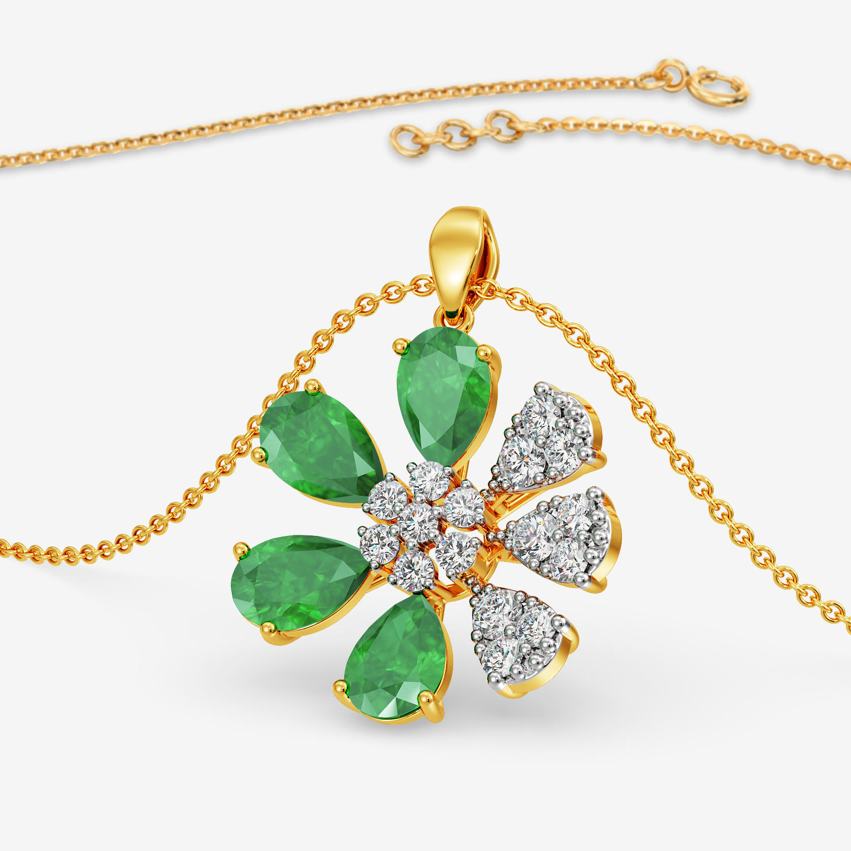Emerald Bloom Diamond Pendant