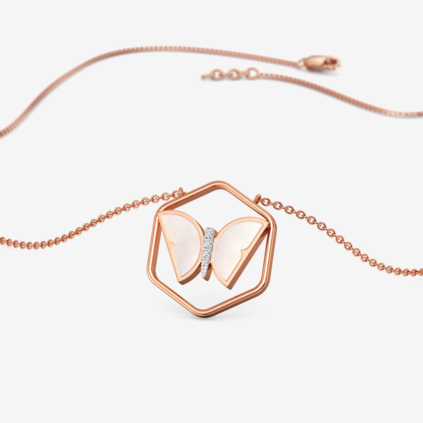 Frosted Butterfly Diamond Pendant