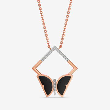 Black Winged Diamond Pendant