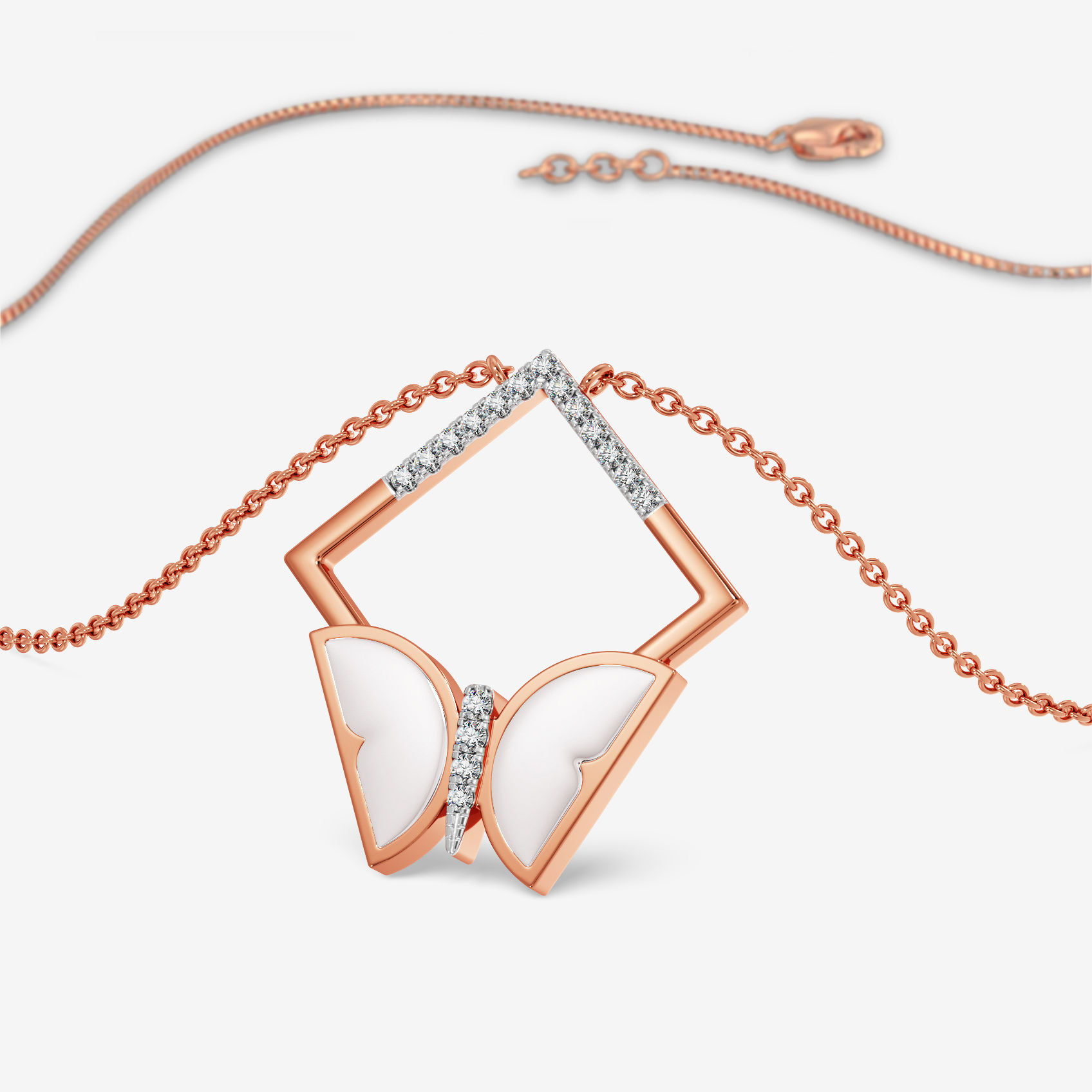 Moonlight Butterfly Diamond Pendant