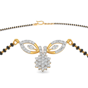 Diamond Floral Leaf Mangalsutra