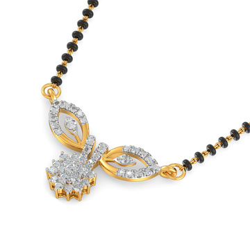 Diamond Floral Leaf Mangalsutra