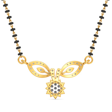 Diamond Floral Leaf Mangalsutra