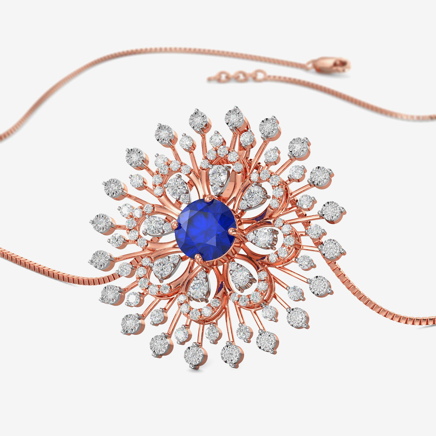 Artistic Floral Diamond Pendant