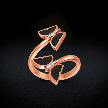 Black Flare Butterfly Diamond Ring