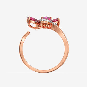 Crimson Butterfly Charm Diamond Ring