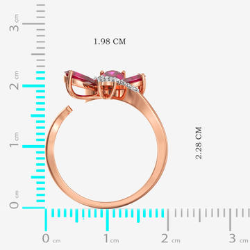 Crimson Butterfly Charm Diamond Ring