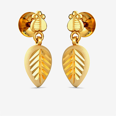 Gold Leaf Drop Earring
