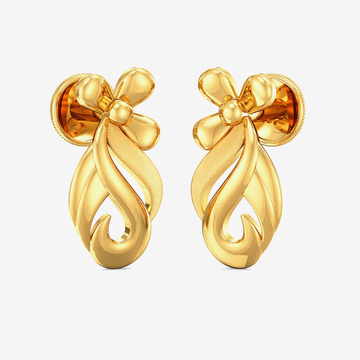 Gold Floral Stud Earring