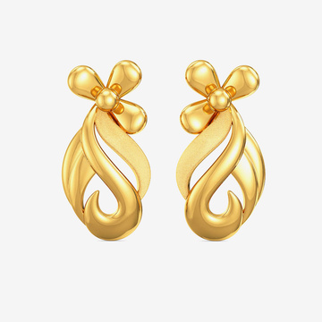 Gold Floral Stud Earring