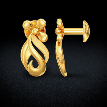 Gold Floral Stud Earring