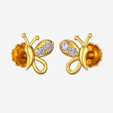 Gold Butterfly Stud