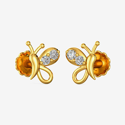 Gold Butterfly Stud