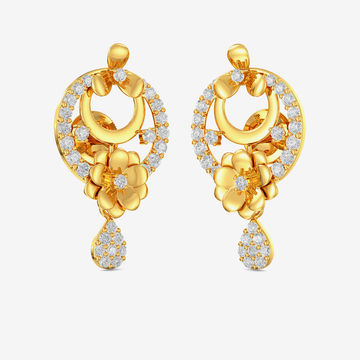 Gold Floral Drop Studs