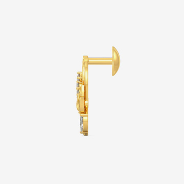 Gold Tulip Leaf Stud Earrings