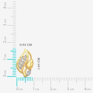 Gold Tulip Leaf Stud Earrings