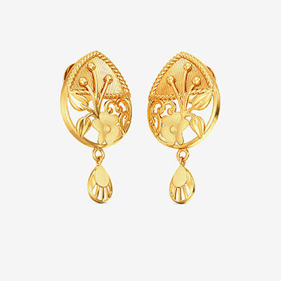 Gold Floral Drop Earrings