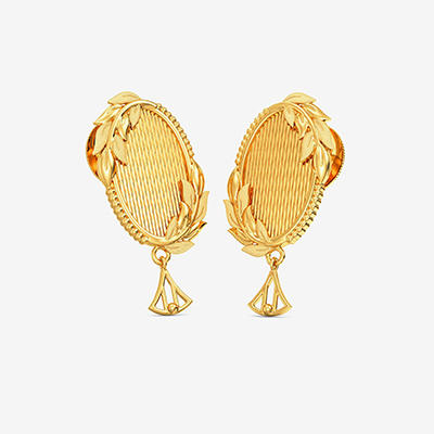 Gold Leaf Drop Earrings