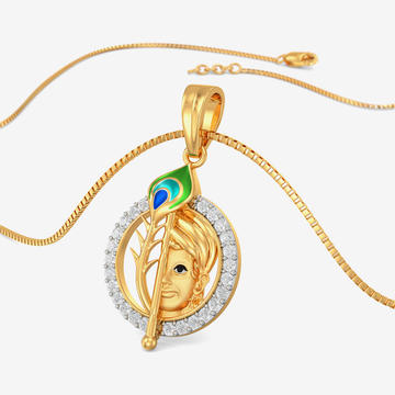 Lord Krishna Gold Pendant