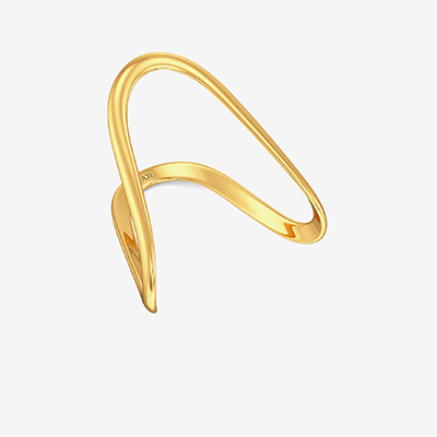 Gold V-shaped Dainty Designer Ring
