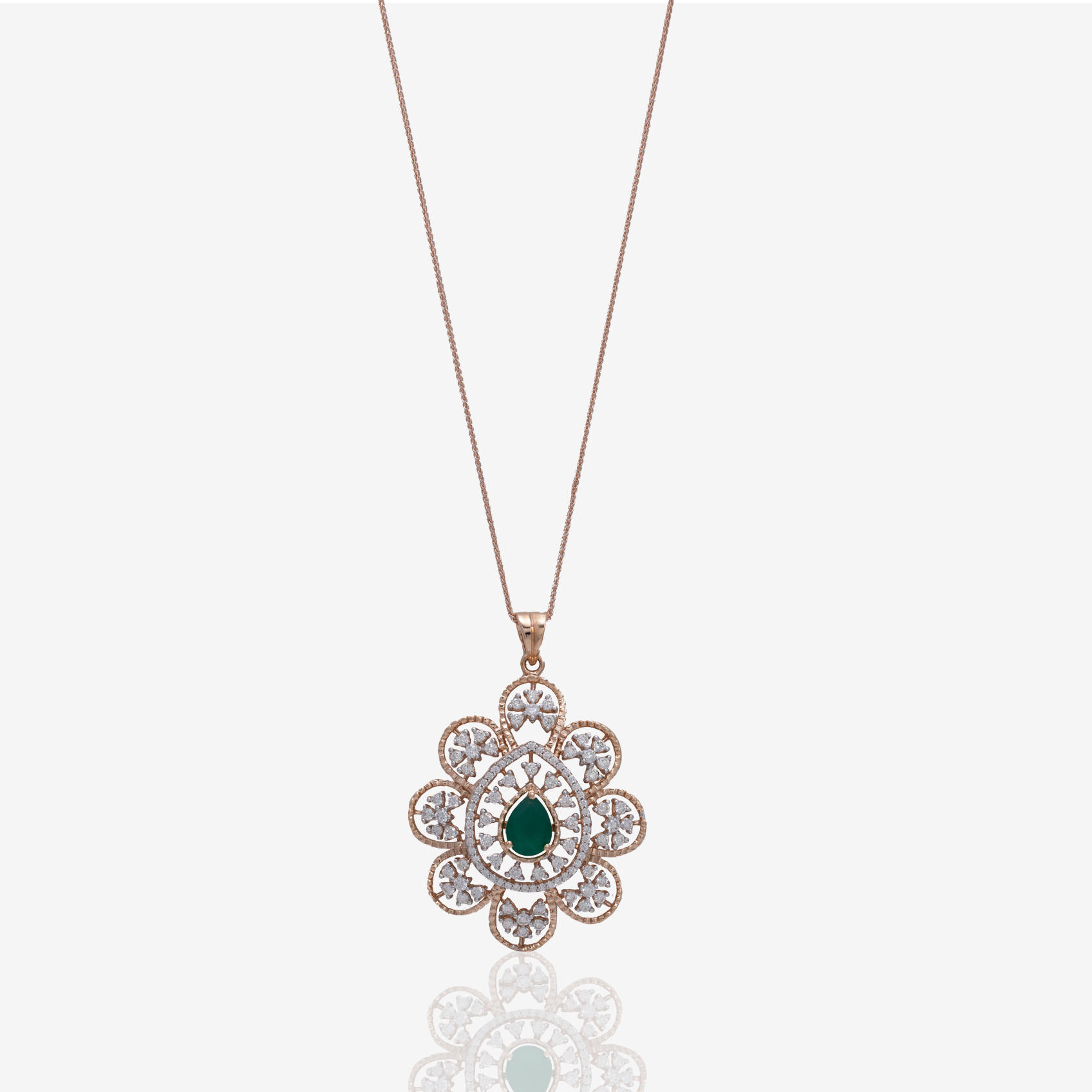 Chic Diamond Pendant Set
