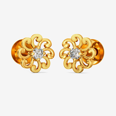 Gold Floral Stud