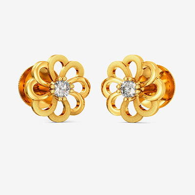 Gold Floral Stud