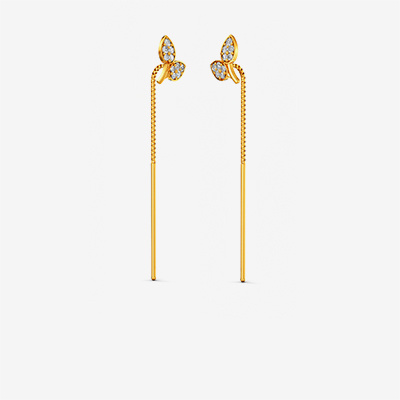 Tinsel Model Gold Women Earrings