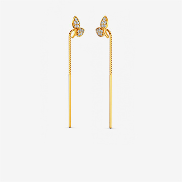 Tinsel Model Gold Women Earrings