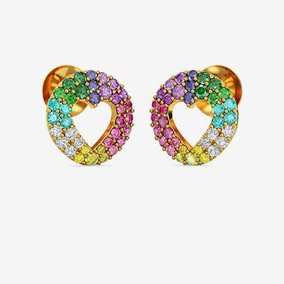 Luminous Rainbow Gold Women Earrings