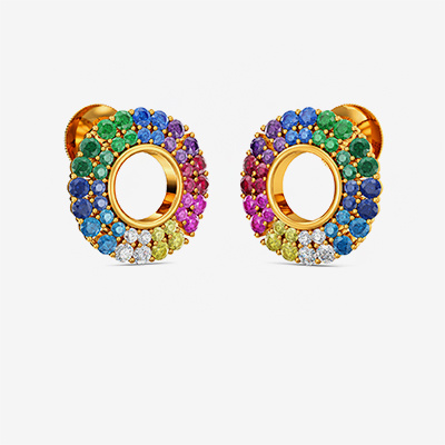 Color Wave Gold Women Earrings
