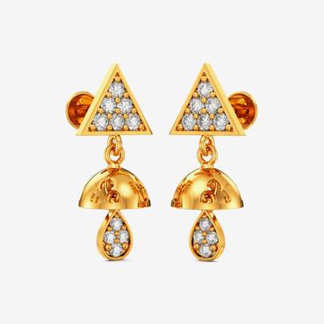 Triangular Gold Women Earring