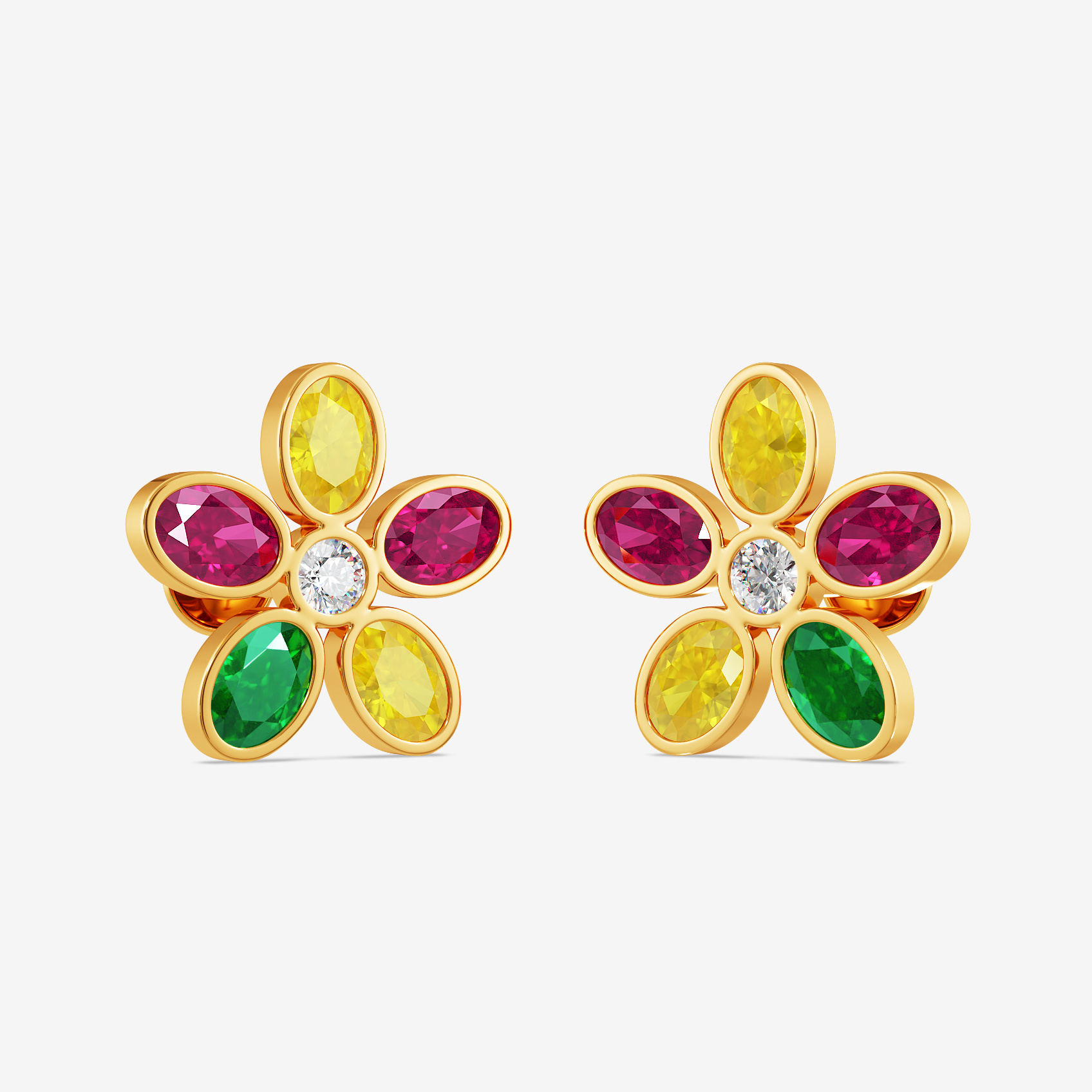 Radiant Floral Petal Gold Earrings