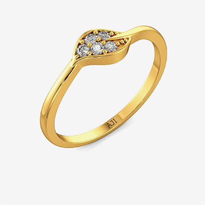 Shiny Leaflet Kid’s Gold Ring