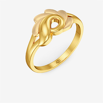 Stylish Leaf Design Kid’s Gold Ring