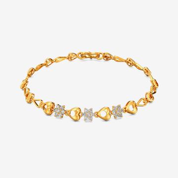 Linked Hearts Gold Bracelet