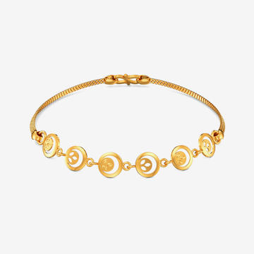 Circular Leaf Gold Link Bracelet