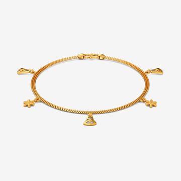 Frosty Bells Charm Gold Bracelet