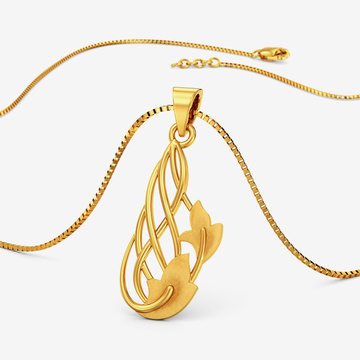 Sprinkling Creeping Leaves gold Pendant