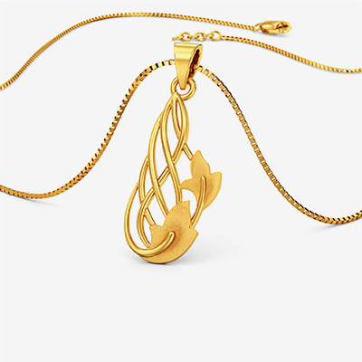 Sprinkling Creeping Leaves gold Pendant