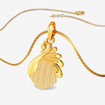 Splendid Peacock Gold Pendant