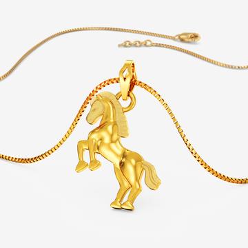 Galloping Horse Gold Pendant
